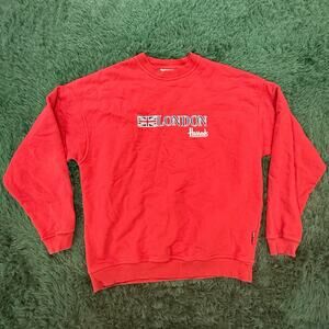 Harrods London Knightsbridge Sweatshirt XL Vintage Red